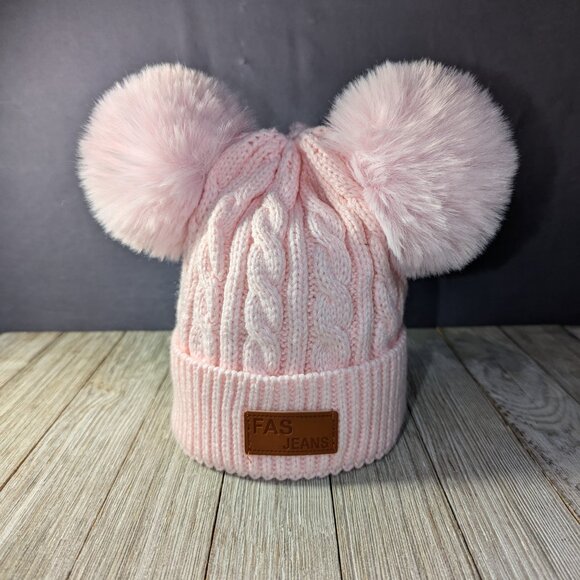 Pink Pom Pom Fas Jeans Knit Beanie - Picture 1 of 6
